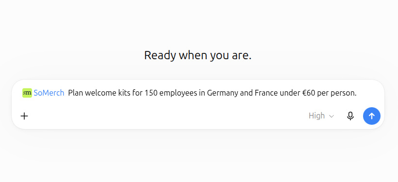 Describe the merchandise project in natural language with SoMerch selected