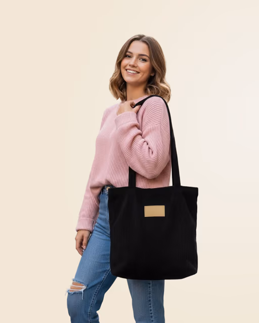 Retro Corduroy Shopper Bag